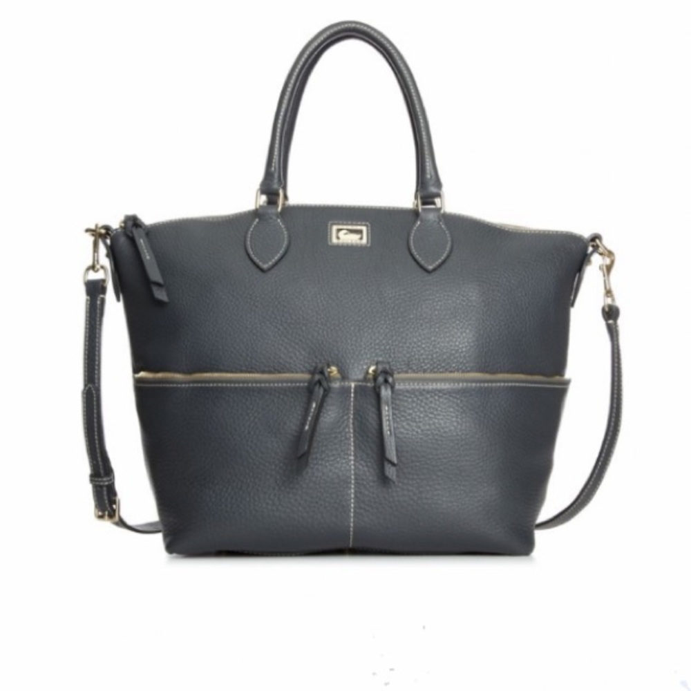 Dooney & Bourke Blue Dillen Large Pebble Leather Satchel Purse